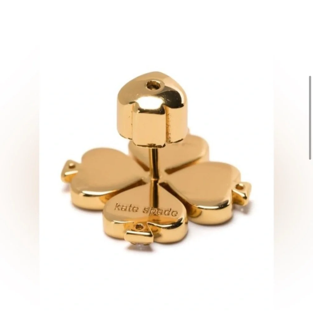 Kate Spade Legacy Logo Stud Earrings - Gold/Mother Of Pearl - Picture 2 of 7